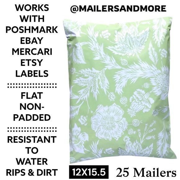 Floral Green and White Mailers - Picture 1 of 2